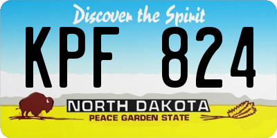 ND license plate KPF824