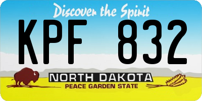 ND license plate KPF832