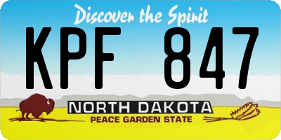 ND license plate KPF847