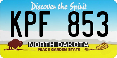 ND license plate KPF853