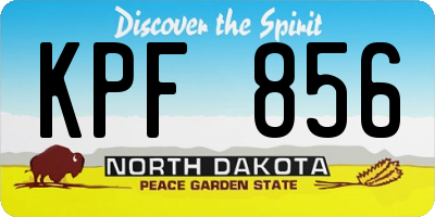 ND license plate KPF856