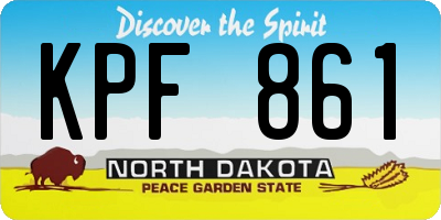 ND license plate KPF861