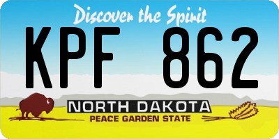 ND license plate KPF862