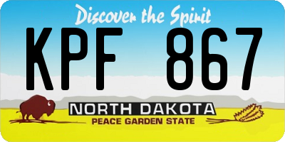 ND license plate KPF867