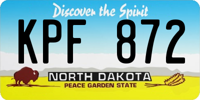 ND license plate KPF872