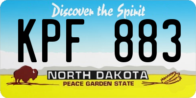 ND license plate KPF883