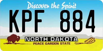 ND license plate KPF884