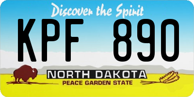 ND license plate KPF890