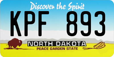 ND license plate KPF893