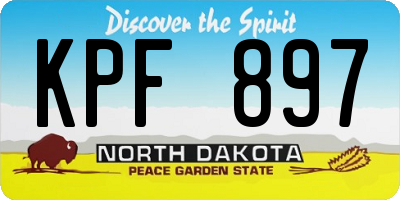 ND license plate KPF897