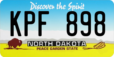 ND license plate KPF898