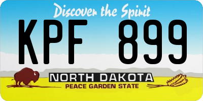 ND license plate KPF899