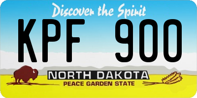 ND license plate KPF900