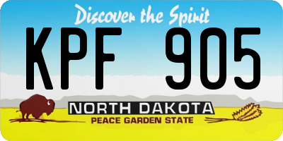 ND license plate KPF905