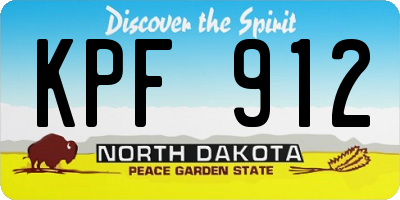 ND license plate KPF912
