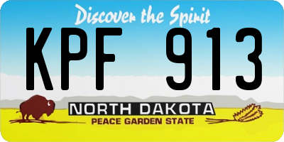 ND license plate KPF913