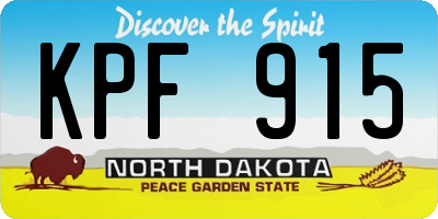 ND license plate KPF915