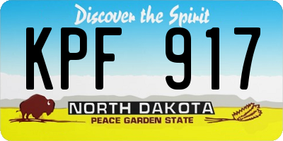 ND license plate KPF917
