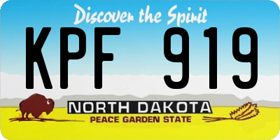 ND license plate KPF919
