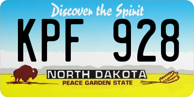 ND license plate KPF928