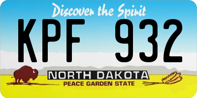 ND license plate KPF932