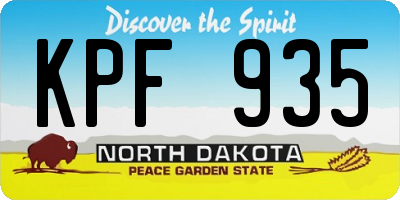 ND license plate KPF935
