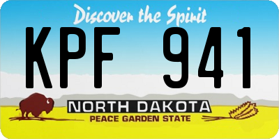 ND license plate KPF941