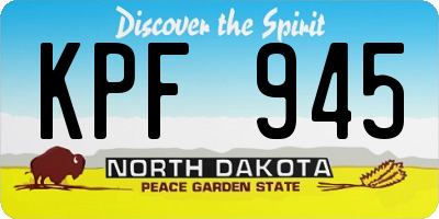 ND license plate KPF945