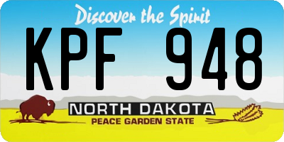 ND license plate KPF948