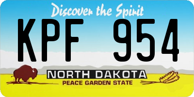 ND license plate KPF954