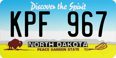 ND license plate KPF967