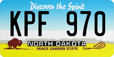 ND license plate KPF970