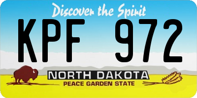 ND license plate KPF972