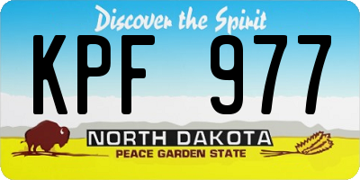ND license plate KPF977
