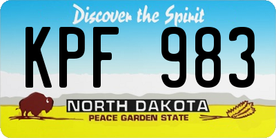 ND license plate KPF983