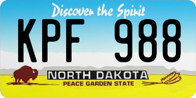 ND license plate KPF988