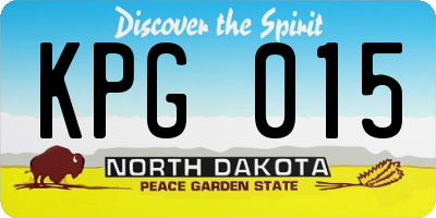 ND license plate KPG015