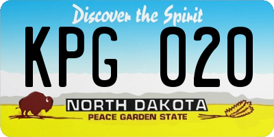 ND license plate KPG020