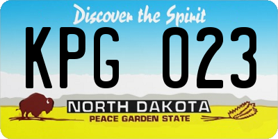 ND license plate KPG023