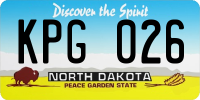 ND license plate KPG026