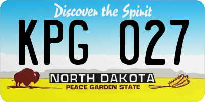 ND license plate KPG027