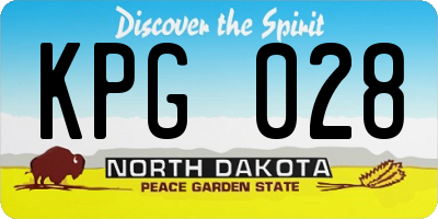 ND license plate KPG028
