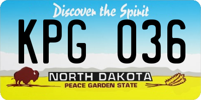 ND license plate KPG036