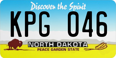 ND license plate KPG046