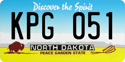 ND license plate KPG051