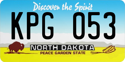 ND license plate KPG053