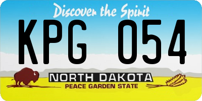 ND license plate KPG054