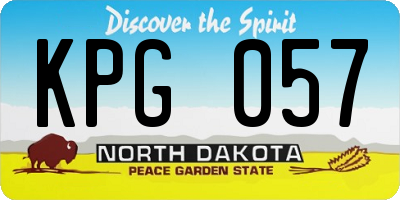 ND license plate KPG057