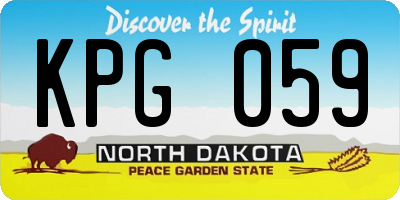 ND license plate KPG059