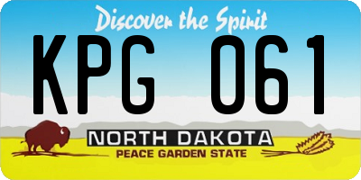 ND license plate KPG061